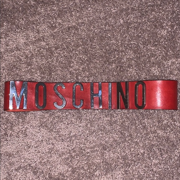 Moschino Accessories - Moschino red leather belt